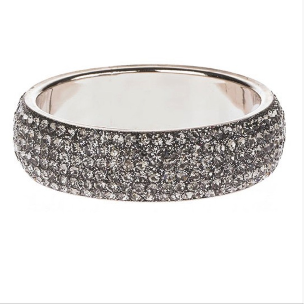 SAACHI-Queen gray sparkle crystal and Brasstone bangle bracelet - NWT